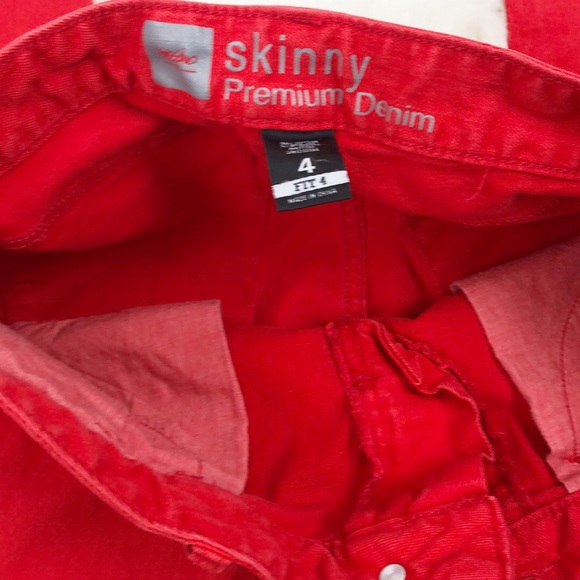 Mossimo Premium Denim Skinny Jeans Size 4 Red - Picture 5 of 7